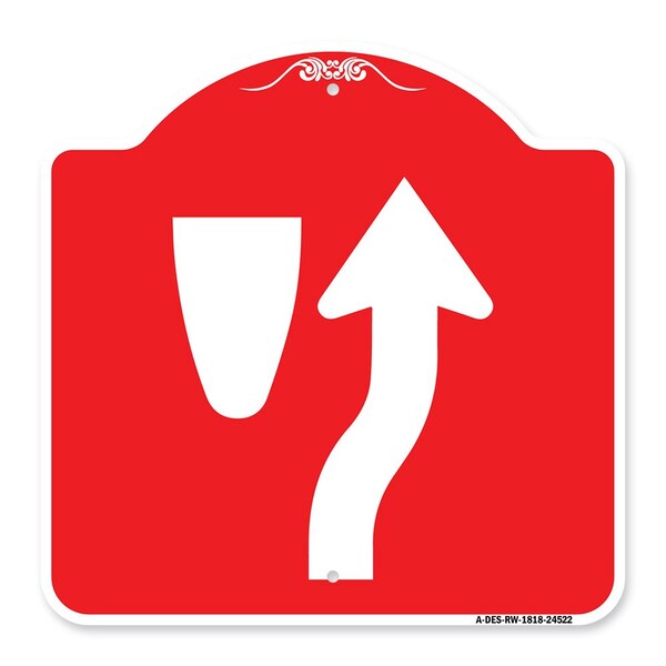 Signmission Designer Series Sign-Beware of Curb Graphic, Red & White Aluminum Sign, 18" x 18", RW-1818-24522 A-DES-RW-1818-24522 - main